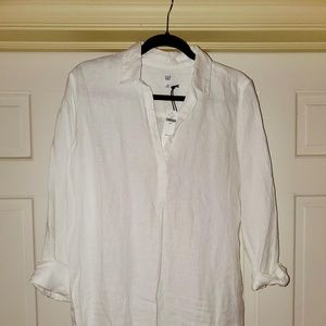 Gap White LinenTunic Size Med Tall